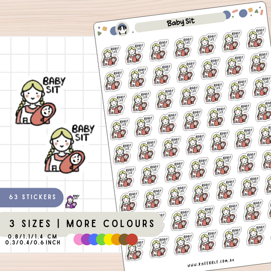 Baby Sit Carer Planner Stickers
