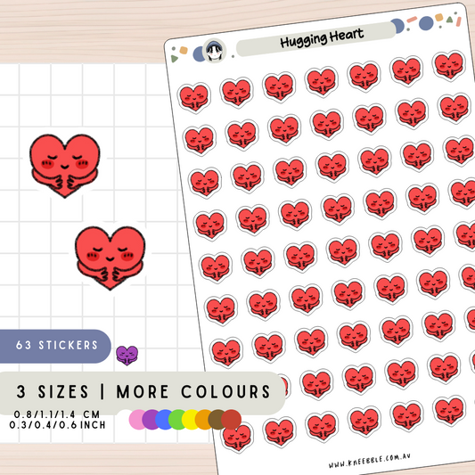 Hugging Heart Love Planner Stickers