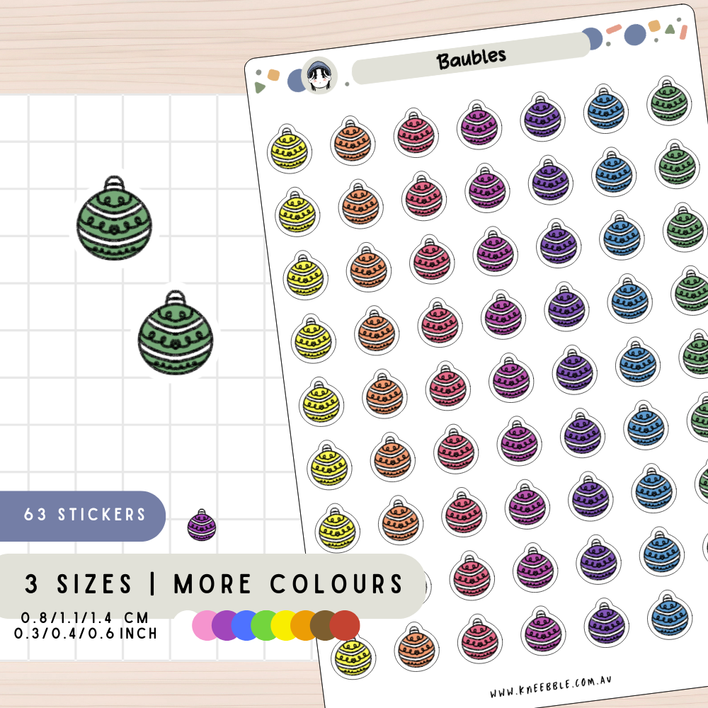 Bauble Decoration Planner Stickers