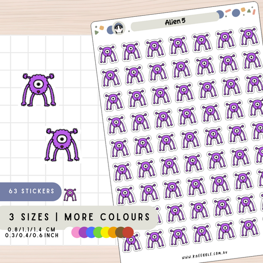 Alien 5 Creature Planner Stickers
