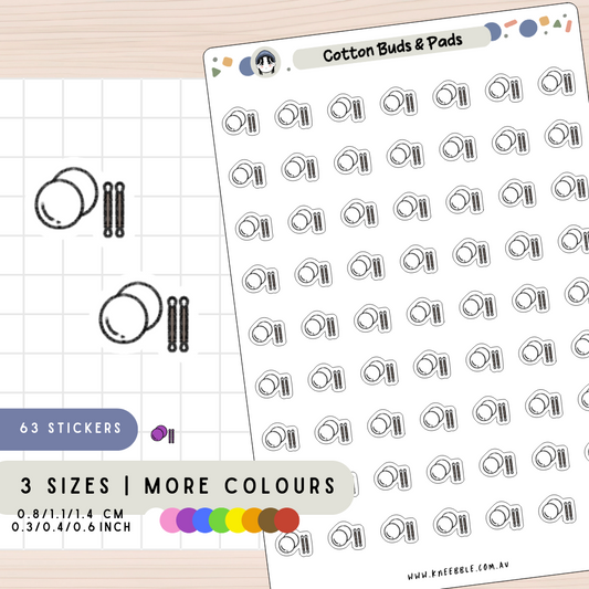 Cotton Buds And Pads Planner Stickers