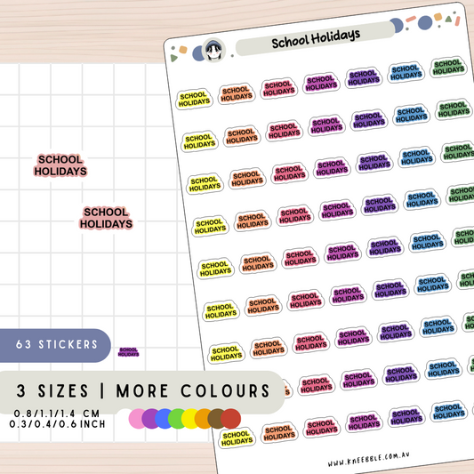 School Holidays Planner Stickers