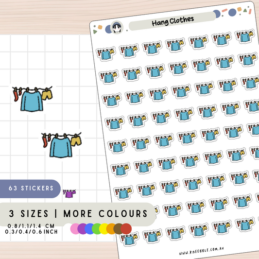 Hang Wash Dry Clothes Planner Stickers
