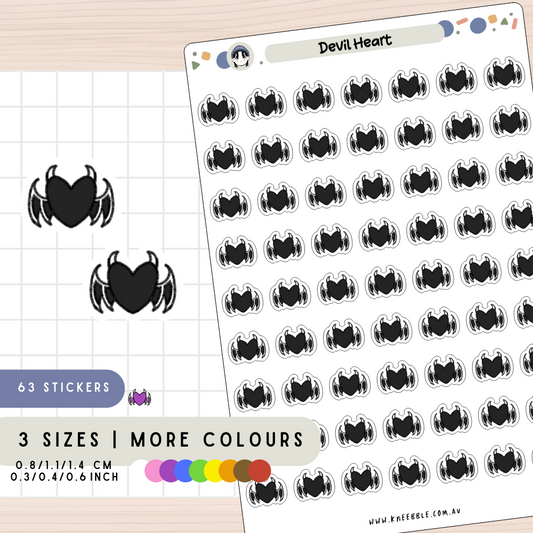 Devil Heart Planner Stickers