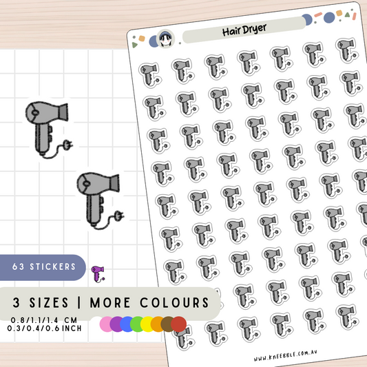 Hair Blow Dryer Planner Stickers