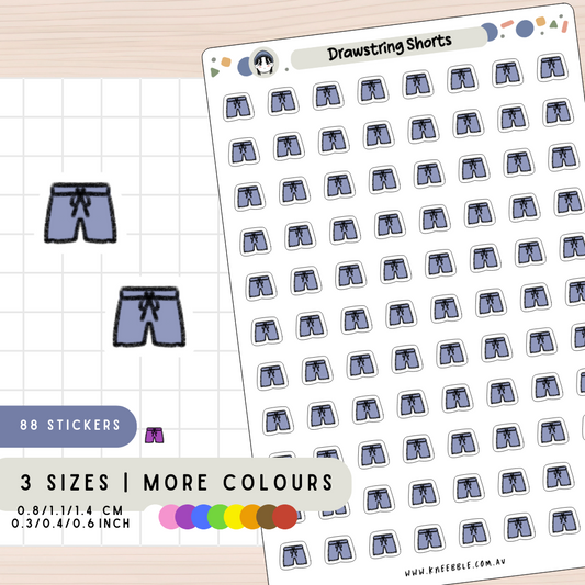 Drawstring Shorts Planner Stickers