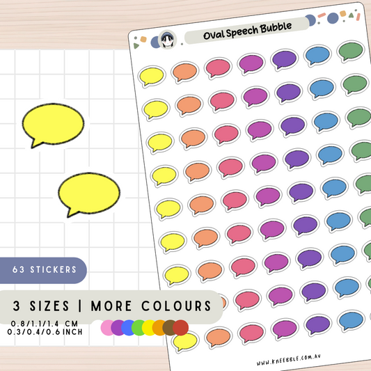 Oval Chat Bubble Comic Planner Stickers