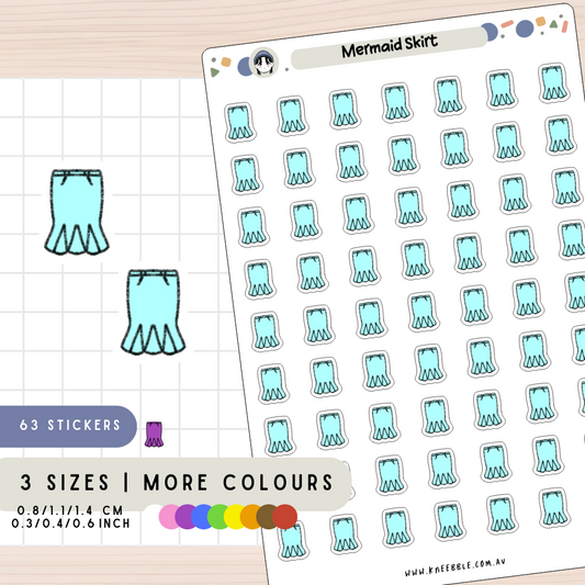 Mermaid Skirt Planner Stickers