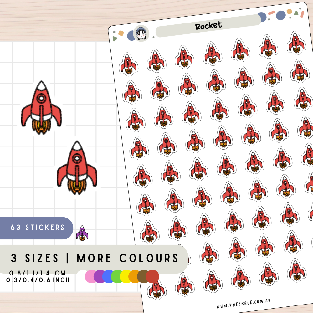 Rocket Space Ship Planner Stickers