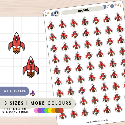 Rocket Space Ship Planner Stickers