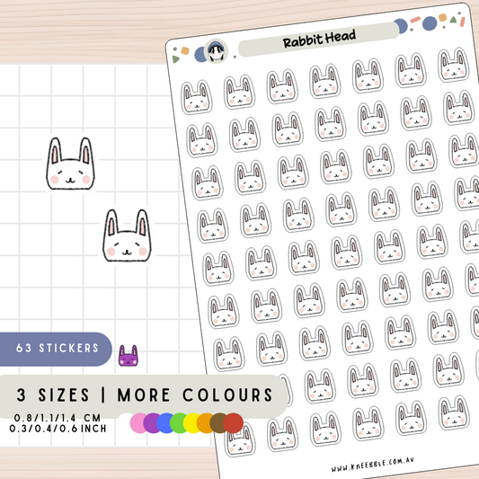 Rabbit Head Planner Stickers