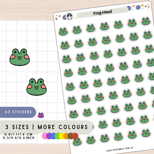Frog Head Animal Planner Stickers