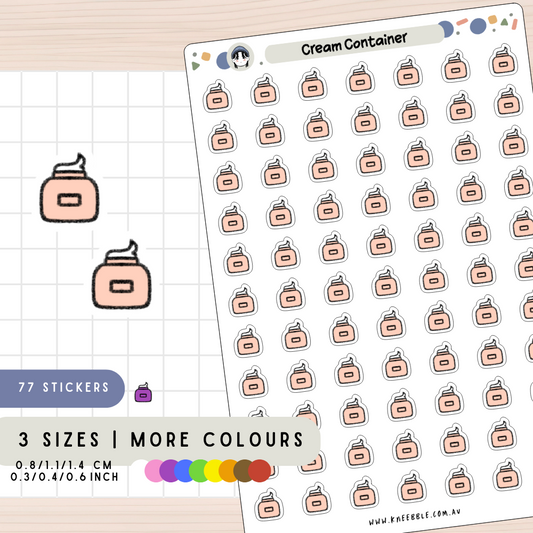 Cream Container Planner Stickers