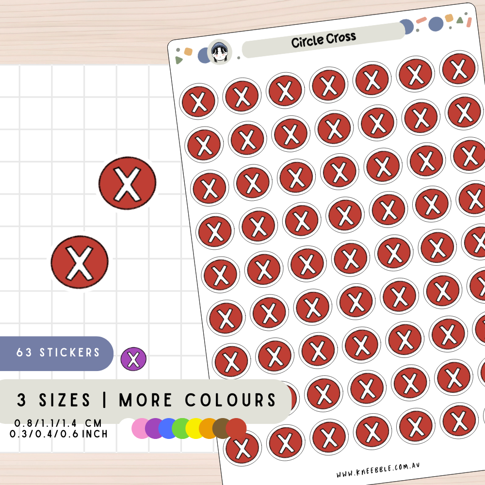 Circle Cross Mark Checklist Planner Stickers