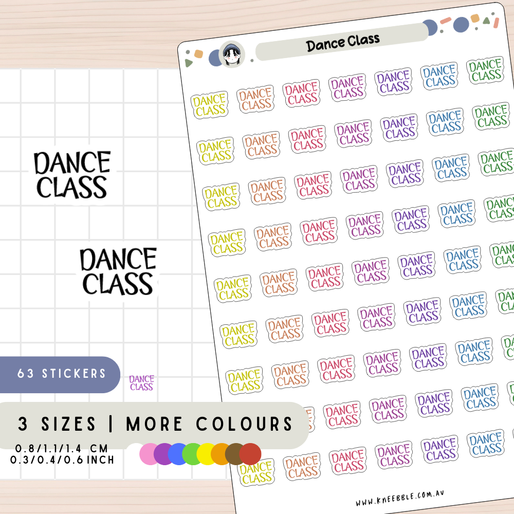 Dance Class Schedule Planner Stickers