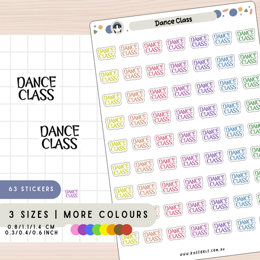 Dance Class Schedule Planner Stickers