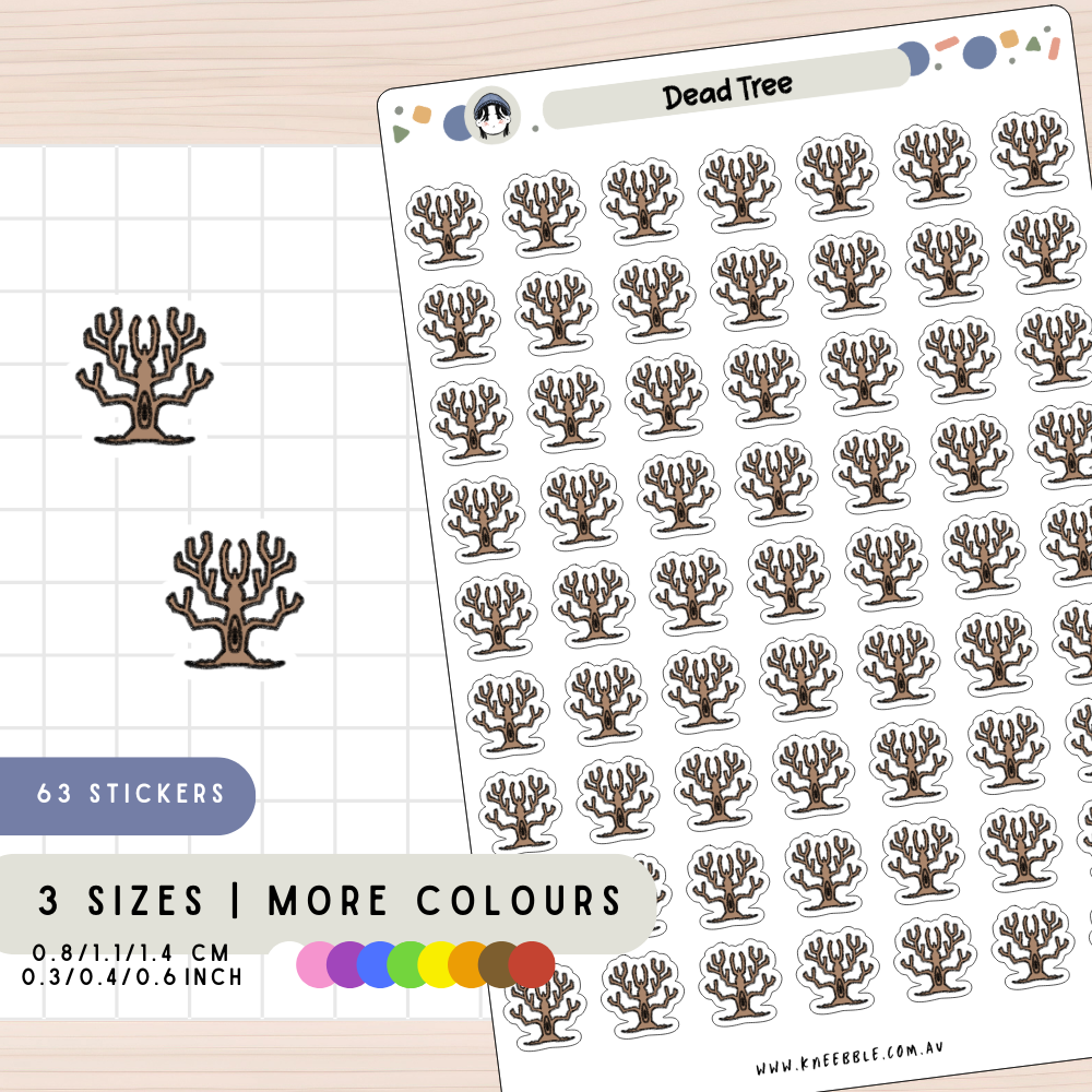 Old Dead Tree Halloween Planner Stickers