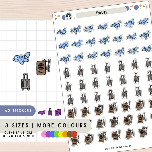 Travel Flight Planner Stickers