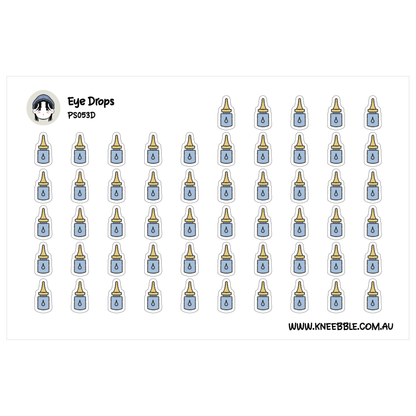 a grid of small blue and yellow icons, which appear to be eye drops.