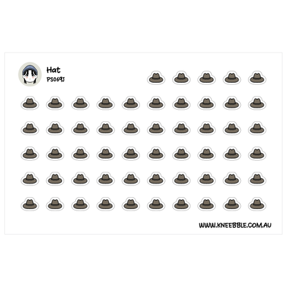 a grid of small black and white icons, each depicting a hat. The hats are arranged in rows and columns, creating a visually organized and repetitive pattern.