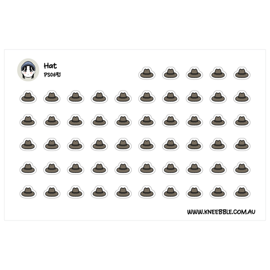 a grid of small black and white icons, each depicting a hat. The hats are arranged in rows and columns, creating a visually organized and repetitive pattern.