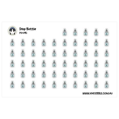 a grid of small blue icons, each depicting a dropper bottle. The icons are arranged in a repeating pattern, creating a visually cohesive design.