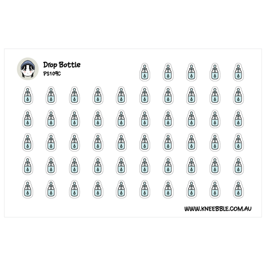 a grid of small blue icons, each depicting a dropper bottle. The icons are arranged in a repeating pattern, creating a visually cohesive design.