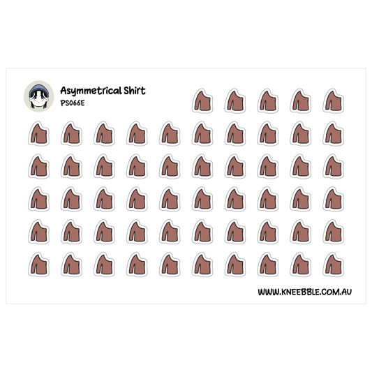 a grid of brown shapes, which appear to be stickers or icons. The shapes are arranged in rows and columns, creating a visually organized and structured composition.