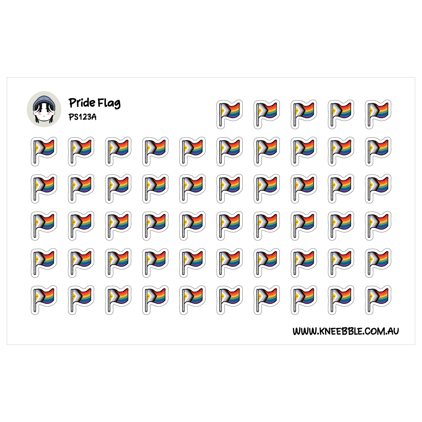 a grid of small, colorful flags, each representing a different aspect of pride and diversity.