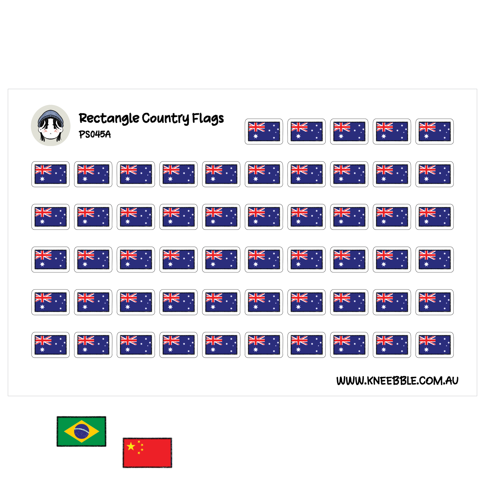 a grid of small square stickers, each featuring the flag of a different country. The stickers are arranged in rows and columns, creating a visually organized and repetitive pattern.