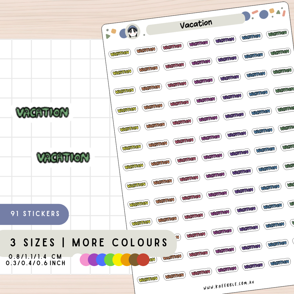 Vacation Planner Stickers