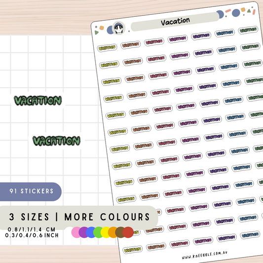 Vacation Planner Stickers