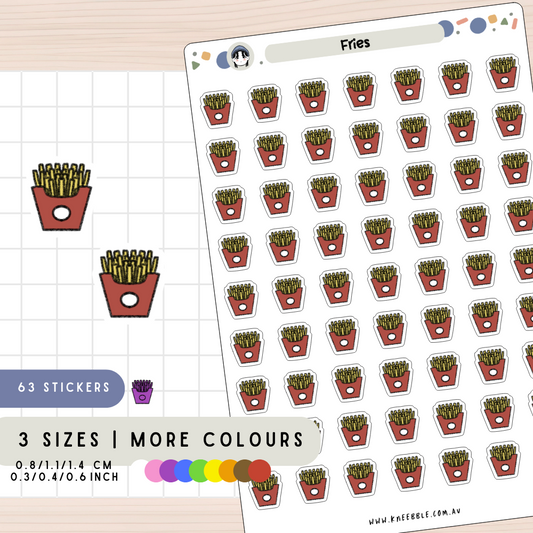 Fries Chips Potato Snack Planner Stickers