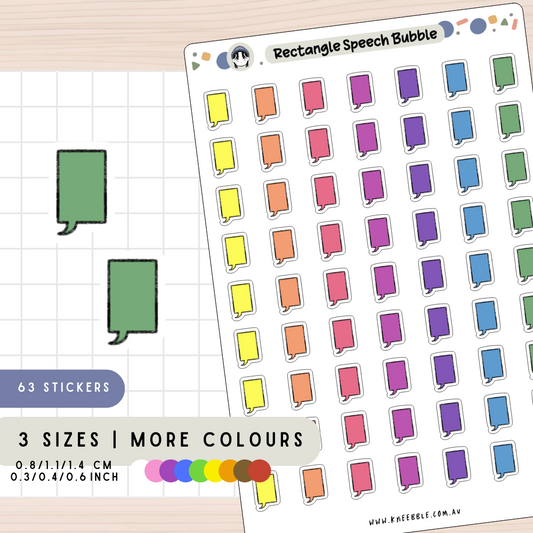 Rectangle Chat Box Bubble Planner Stickers