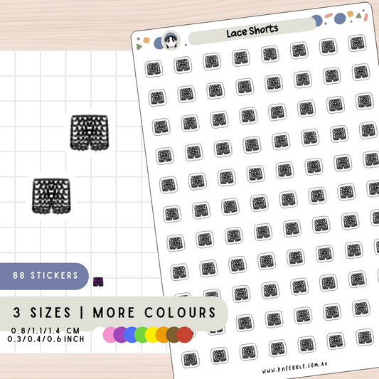 Lace Shorts Planner Stickers