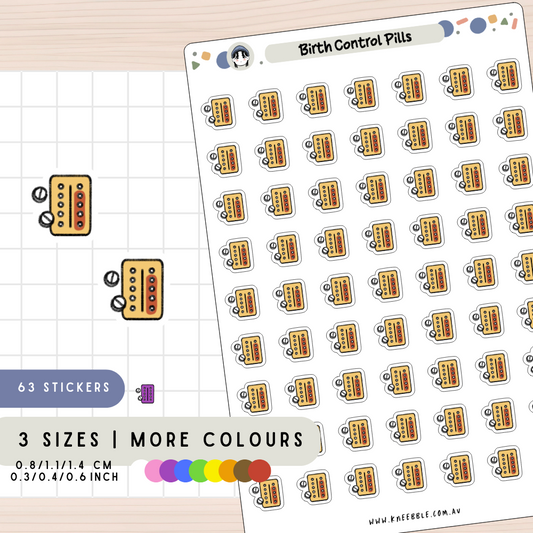 Birth Control Pills Planner Stickers