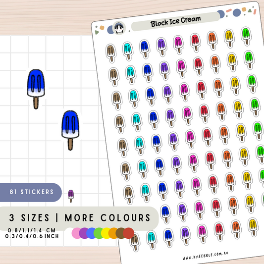 Block Ice Cream Planner Stickers