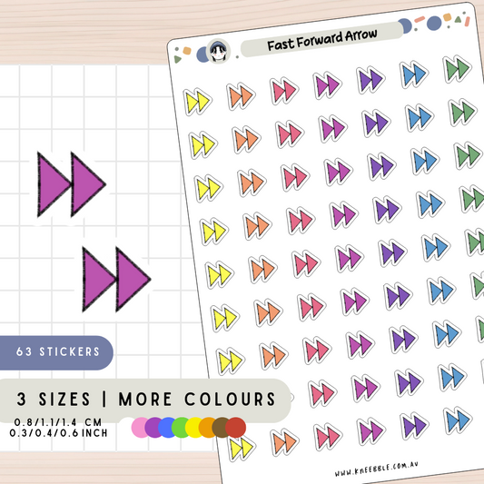 Fast Forward Arrow Planner Stickers