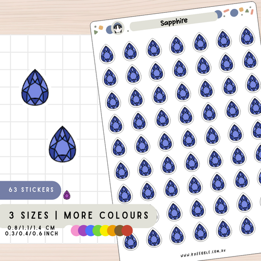 Sapphire Gem Planner Stickers