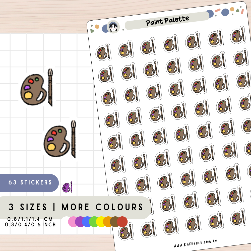 Art Paint Palette Supplies Planner Stickers