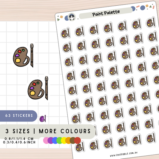 Art Paint Palette Supplies Planner Stickers