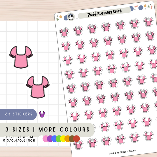 Puff Sleeves Shirt Planner Stickers
