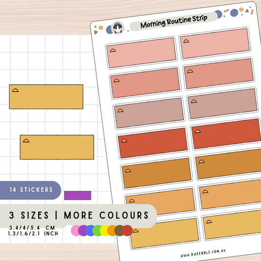 Morning Routine Label Strips Planner Stickers