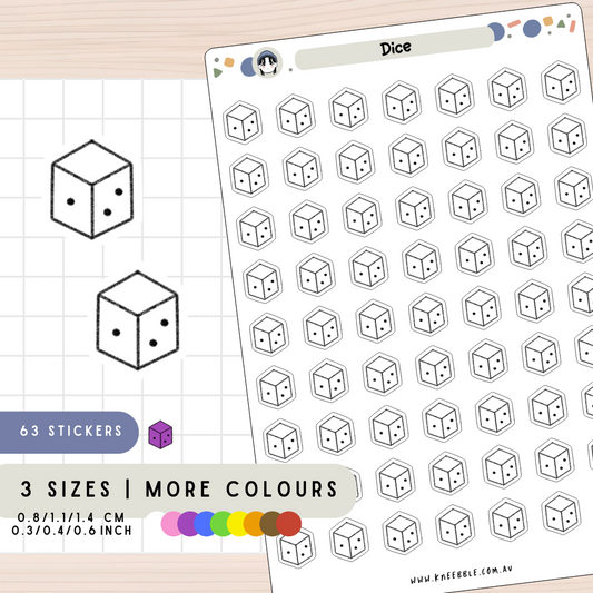 Dice Cube Planner Stickers