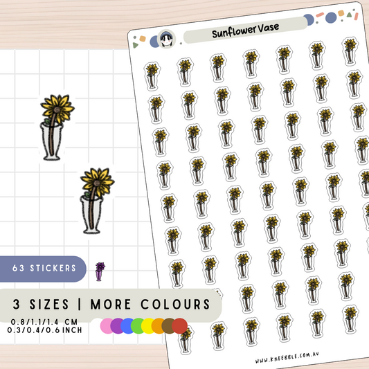 Sunflower Vase Plant Planner Stickers