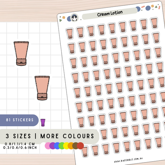 Cream Lotion Planner Stickers