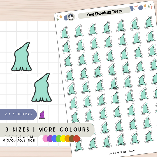 One Shoulder Dress Planner Stickers