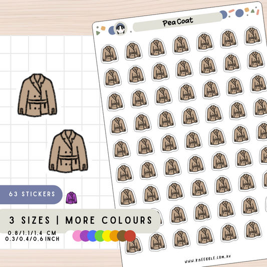 Pea Coat Jacket Planner Stickers