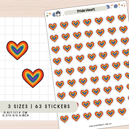 Pride Heart Planner Stickers