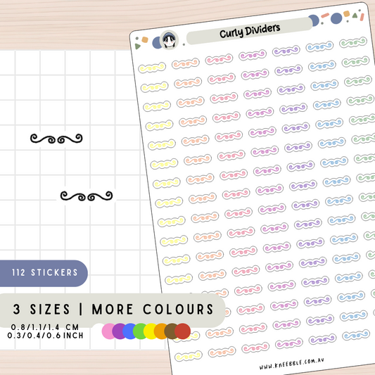 Curly Divider Planner Stickers